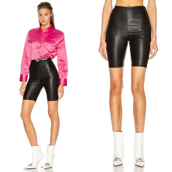 New NWT GRLFRND Carter Leather Bicycle Shorts